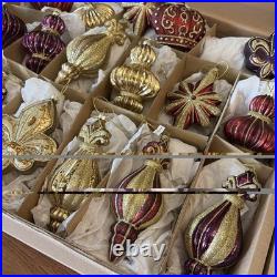 Balsam Hill Royal Celebration Glass Ornament Set of 34-In Original Boxes