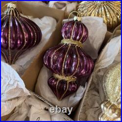 Balsam Hill Royal Celebration Glass Ornament Set of 34-In Original Boxes