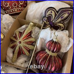 Balsam Hill Royal Celebration Glass Ornament Set of 34-In Original Boxes