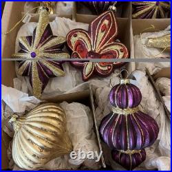 Balsam Hill Royal Celebration Glass Ornament Set of 34-In Original Boxes