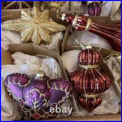 Balsam Hill Royal Celebration Glass Ornament Set of 34-In Original Boxes