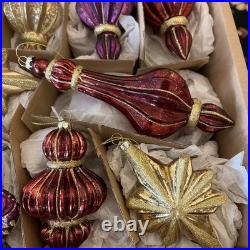 Balsam Hill Royal Celebration Glass Ornament Set of 34-In Original Boxes