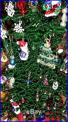 Beaded Christmas Tree Glass Dome Miniature Ornaments Westrim