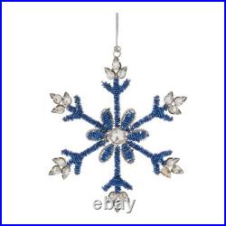 Beaded Metal Snowflake Ornament (Set of 12)