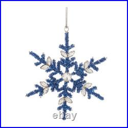 Beaded Metal Snowflake Ornament (Set of 12)