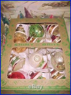 Beautiful Antique Vtg Shiny Brite Satellites Trees Lantern Glass Xmas Ornaments