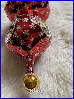 Beautiful Christopher Radko Glass Reflector Ball Christmas Ornament