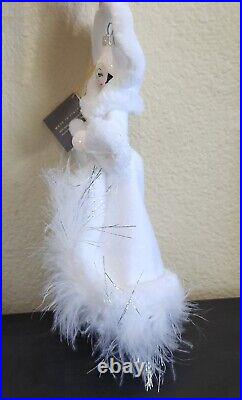 Beautiful Soffieria De Carlini White Snow Ice Queen Glass Christmas Ornament Nib