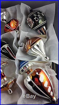 Best 12 Antique German Glass Christmas Ornaments Apple Cores Dbl Indents Tops