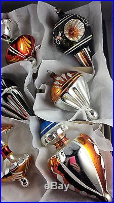 Best 12 Antique German Glass Christmas Ornaments Apple Cores Dbl Indents Tops