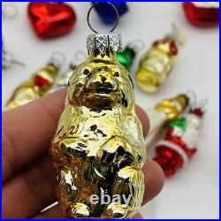 Blown Glass Christmas Ornaments Set 22 & Tree Topper Smithsonian Vintage RARE