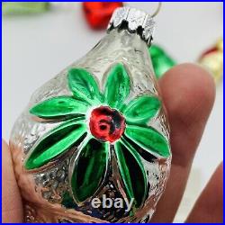 Blown Glass Christmas Ornaments Set 22 & Tree Topper Smithsonian Vintage RARE