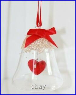 Bnib Swarovski Crystal Christmas Bell Ornament Red Heart Ltd Edition 2019