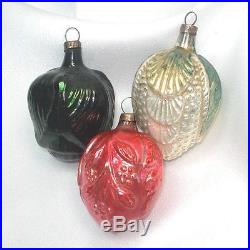 Box 12 Antique Figural Feather Tree Glass Christmas Ornaments