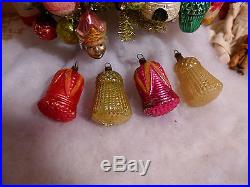 Box 12 RARE Antique Bumpy Glass German Xmas Ornaments Embossed