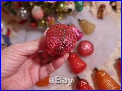 Box 12 RARE Antique Bumpy Glass German Xmas Ornaments Embossed