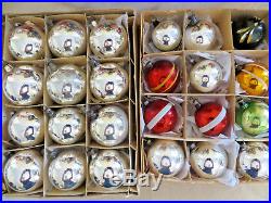 Box 12 VTG OLD ANTIQUE Xmas Ornaments German Glass Reflector Indents EXCELLENT