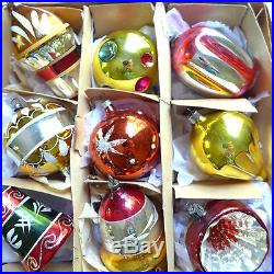 Box 12 Vtg Blown Glass BIRD Xmas Ornaments Germany & West Bell Figural Mica USA