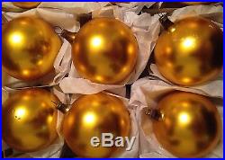 Box 12 Vtg Old Antique Xmas Ornaments German Glass Deep Fluted Indents EXCELLENT