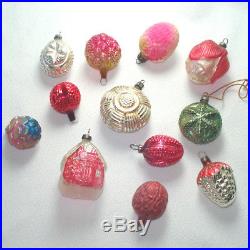 Box Antique German Small Feather Tree Glass Christmas Ornaments