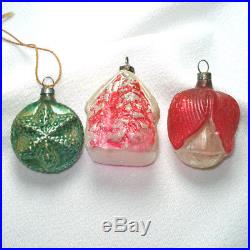 Box Antique German Small Feather Tree Glass Christmas Ornaments