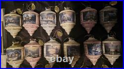 Bradford Editions 2001 Thomas Kinkade Set Of 24 Glass Heirloom Ornaments