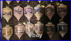 Bradford Editions 2001 Thomas Kinkade Set Of 24 Glass Heirloom Ornaments