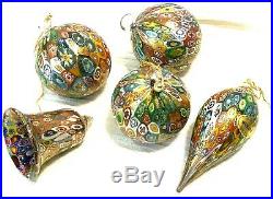 Bucella Cristalli Murano Made In Italy Christmas Ornaments, Set of 5, flawless
