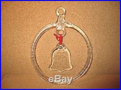 C1800's Antique HUGE THICK HEAVY Glass Bell Hanging Christmas Ornament HANDMADE