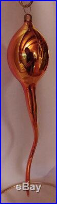CHRISTMAS IS COMING HAND-BLOWN GLASS ORN (reddish) Victor Chiarizia Signed Tag