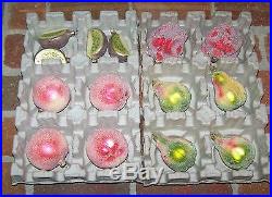 Christmas Lot 95 Glass Ornaments Krebs Dept 56 Sur Latable Fruits Vegetables