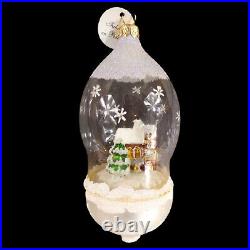 CHRISTMAS ORNAMENT / WINTER CHURCH SCENE under GLASS DOME / 6 in SIZE / POLAND CHRISTMAS ORNAMENT / WINTER CHURCH SCENE under GLASS DOME / 6 in SIZE / POLAND