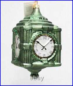 CHRISTOPHER RADKO 1997 Marshall Fields Clock Glass Christmas Ornament withTAG