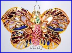 CHRISTOPHER RADKO All A Flutter Multicolor Butterfly Glass Christmas Ornament