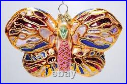 CHRISTOPHER RADKO All A Flutter Multicolor Butterfly Glass Christmas Ornament