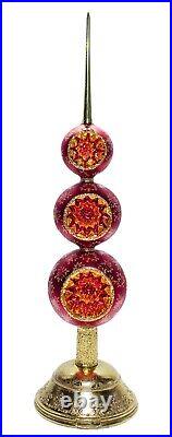 CHRISTOPHER RADKO Filigree Fire Finial Reflector Christmas Ornament with Stand