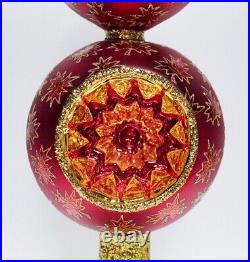 CHRISTOPHER RADKO Filigree Fire Finial Reflector Christmas Ornament with Stand