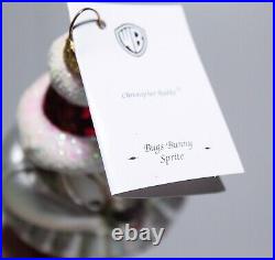 CHRISTOPHER RADKO Glass Bugs Bunny Sprite Christmas Ornament with Box & Tag