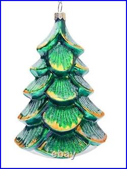 CHRISTOPHER RADKO Mountain Pine Frosted Tree Christmas Glass Ornament