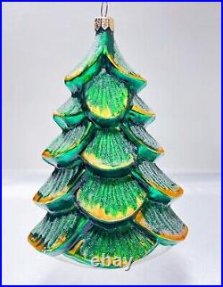 CHRISTOPHER RADKO Mountain Pine Frosted Tree Christmas Glass Ornament