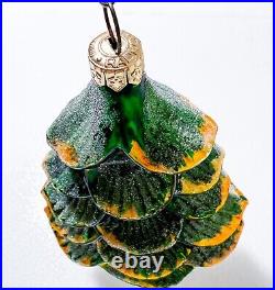 CHRISTOPHER RADKO Mountain Pine Frosted Tree Christmas Glass Ornament