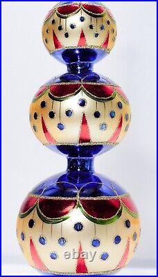 CHRISTOPHER RADKO On A Mission Finial Glass Christmas Tree topper Ornament RARE
