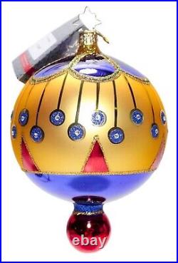CHRISTOPHER RADKO On A Mission Glass Ball Drop Christmas Ornament RARE with Tag