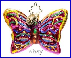 CHRISTOPHER RADKO Wings Of Spring Butterfly Glass Christmas Ornament