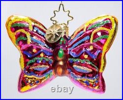 CHRISTOPHER RADKO Wings Of Spring Butterfly Glass Christmas Ornament