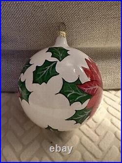 CHRISTOPHER Radko Christmas Poinsettia Ball Christmas Ornament 5