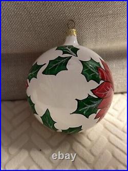 CHRISTOPHER Radko Christmas Poinsettia Ball Christmas Ornament 5