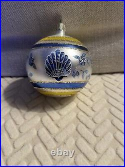 CHRISTOPHER Radko Scallop Seashell Beach Christmas Ornament Ball Nautical