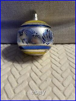 CHRISTOPHER Radko Scallop Seashell Beach Christmas Ornament Ball Nautical