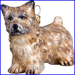 Cairn Terrier Cream Color Polish Glass Christmas Ornament Dog Cairn Terrier Cream Color Polish Glass Christmas Ornament Dog
